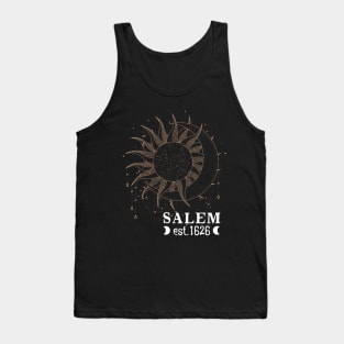 Salem Est 1626 with Celestial Sun and Moon design Tank Top